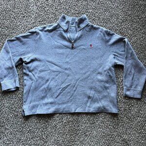 Gray Mens XXL Polo Ralph Lauren Quarter Zip Sweatshirt, Polo Pullover